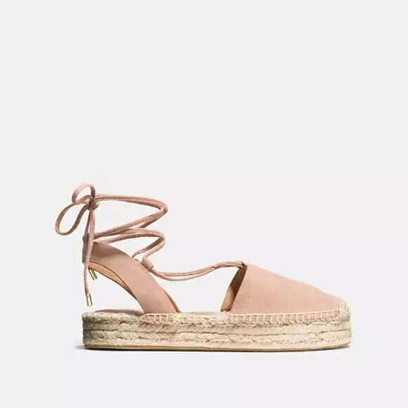 Coach Rita Espadrille Flats | Beachwood Suede Upper with Jute Platform - Picture 4 of 4